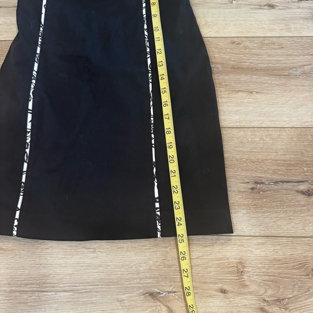 White House Black Market black sleeveless mini dress, white piping detail, 4. - Picture 5 of 10